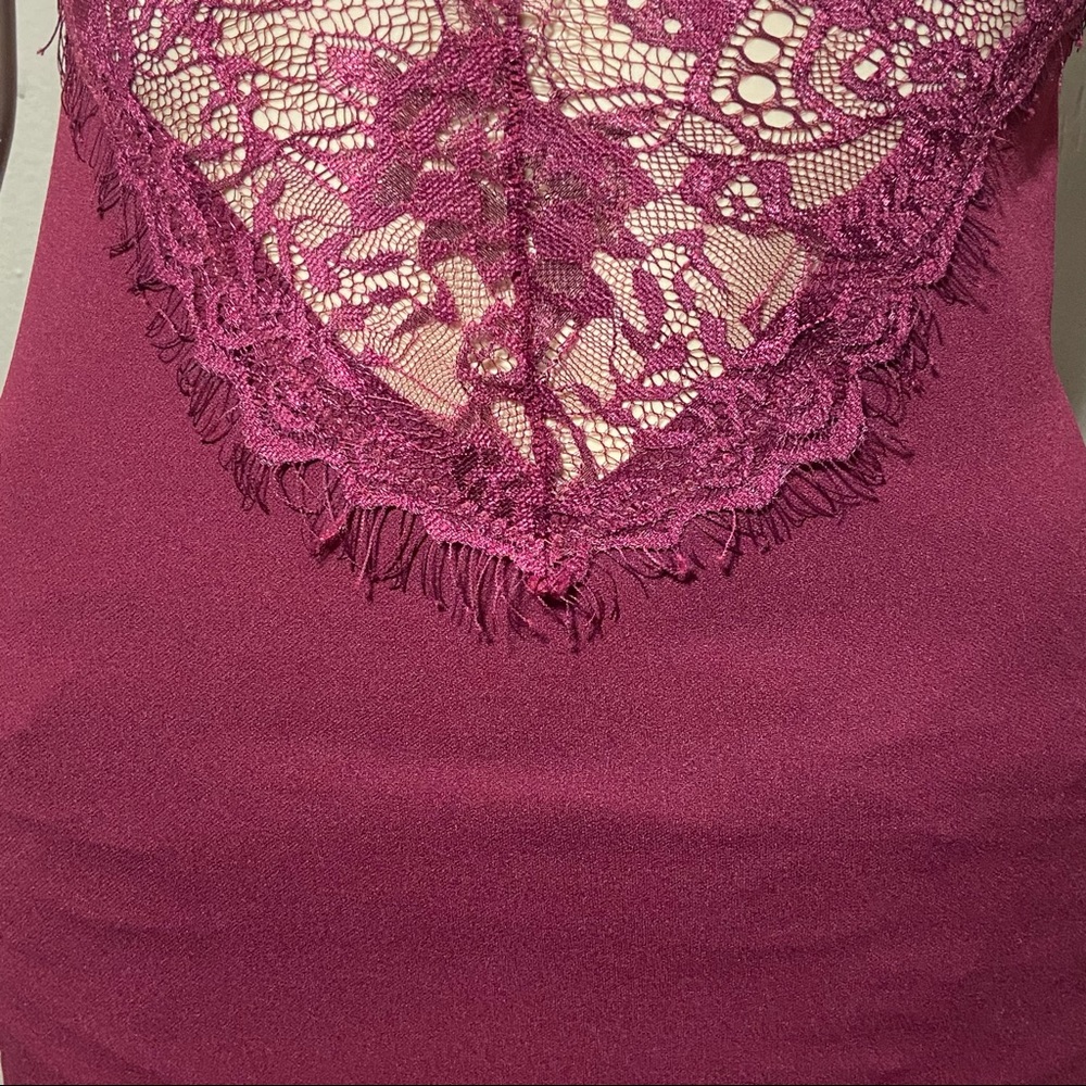 Feelings With You Lace Mini Dress - Burgundy - Picture 6 of 12